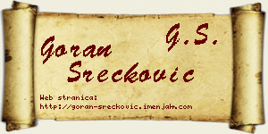 Goran Srećković vizit kartica